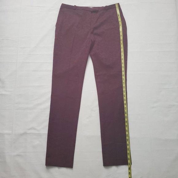 H&M Women’s Tonal Floral Print Burgundy Trouser Slim Leg Pants Size 8 NWT - Picture 15 of 15